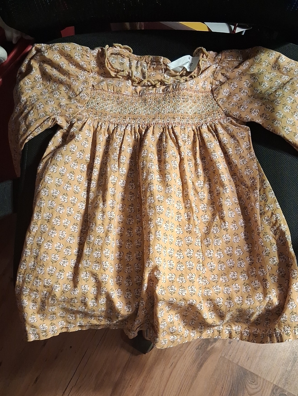 Girls' Floral Smocked Top - Yellow